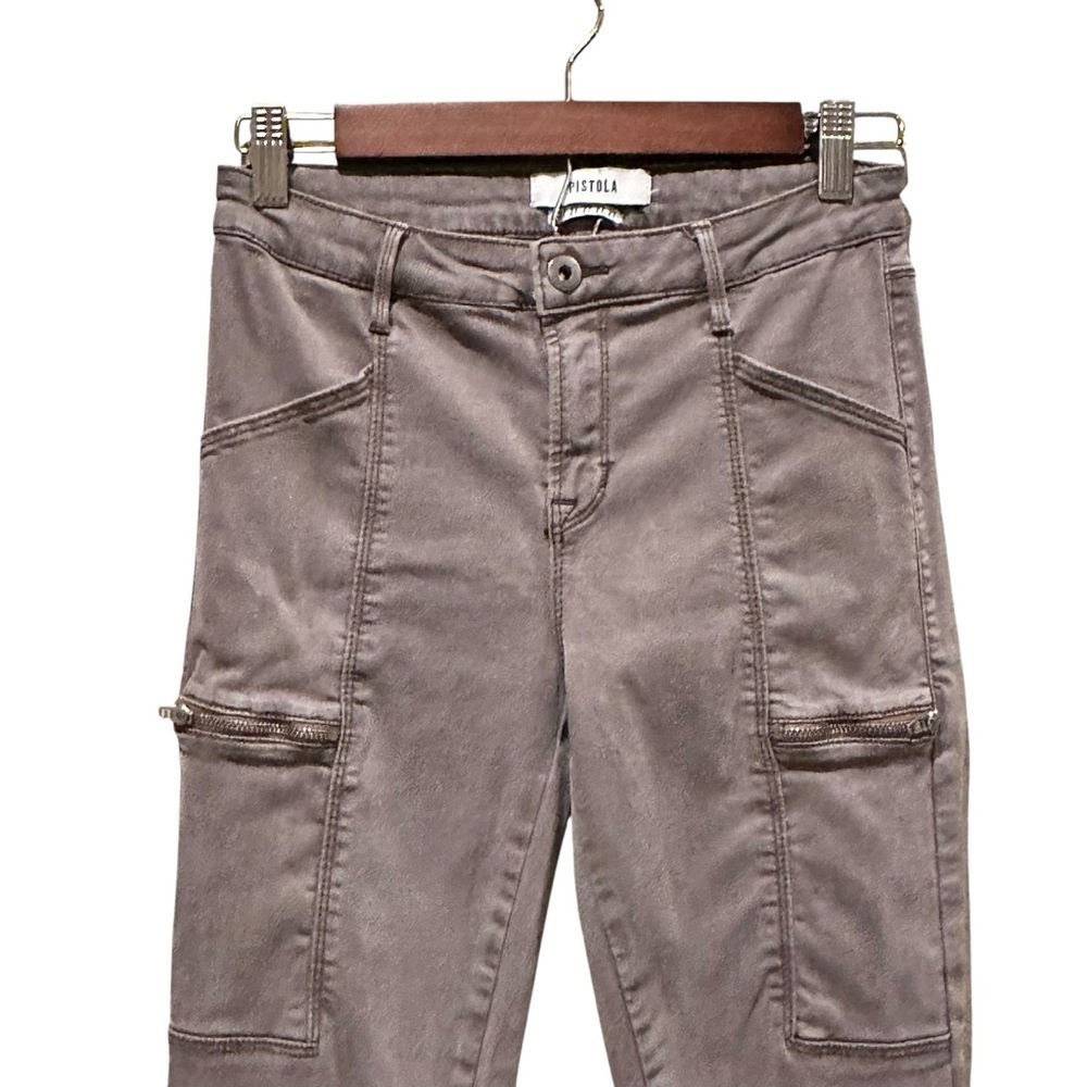 Pistola Hunter Skinny Cargo Zipper 27” Inseam Tencel Pants Women’s Size 27 Gray - Picture 2 of 9
